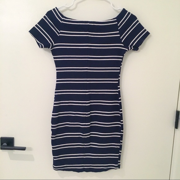 Navy & White Striped Dress - Picture 2 of 4